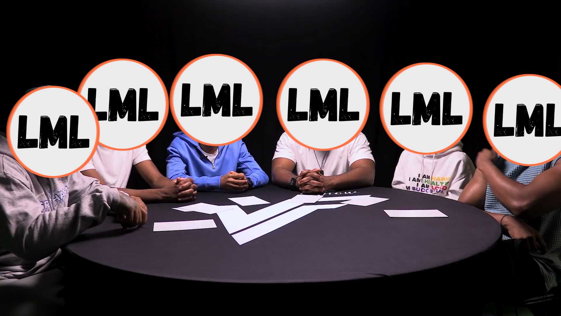 London Media Lounge podcast studio set 13 with branded backdrop